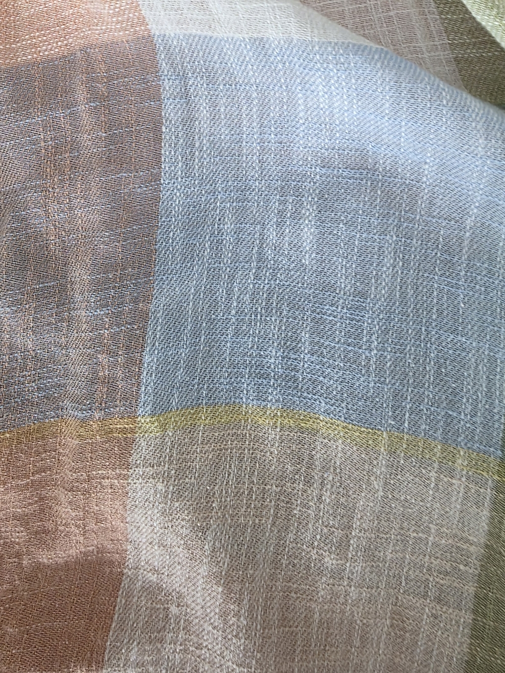 Billabong Pastel Patchwork Plaid Button Down Shirt Medium M Coastal Boho EUC - Picture 3 of 5